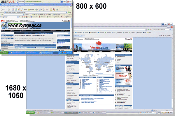 Comparison of drastically different amount of visible content for two different screen resolutions