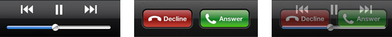 Example of problems arising from similar button positions between app and incoming call controls